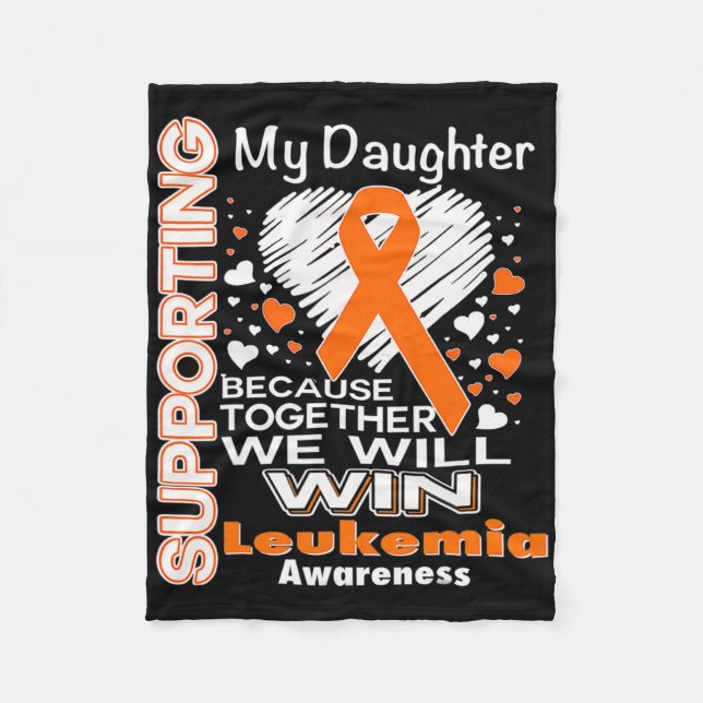 Orange Ribbon Leukemia Awareness Support My Dau Fleecefilt (Framsidan)