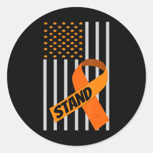 Orange Ribbon Leukemia Cancer Awareness Runt Klistermärke