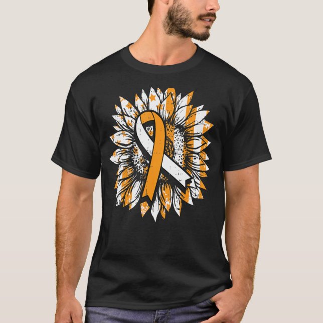 Orange Ribbon Många Sclerosis Awareness Sunf T Shirt (Framsida)