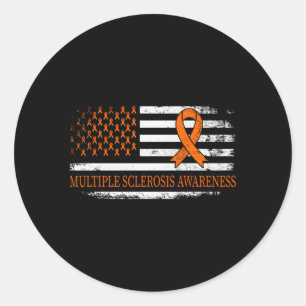 Orange Ribbon Multible Sclerosis Awareness Runt Klistermärke