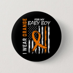 Orange Ribbon Pojke LEUKEMIA SUPPORT LEUKEMIA Knapp
