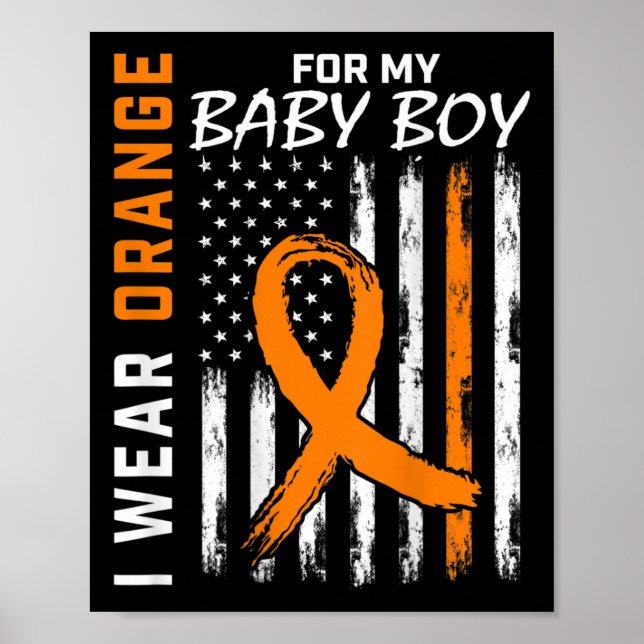 Orange Ribbon Pojke LEUKEMIA SUPPORT LEUKEMIA Poster (Framsidan)