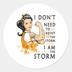 Orange Ribbon Resistent the Storm Kidney Cancer Me Runt Klistermärke