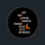 Orange Ribbon Sign Retro Vintage Aml Leukemia Awar Knapp<br><div class="desc">Orange Ribbon Sign Retro Vintage Aml Leukemia Awareness</div>