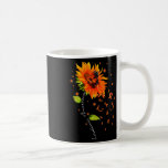 Orange Ribbon Solros Butterfly Leukemia Awarene Kaffemugg<br><div class="desc">Orange Ribbon Solros Butterfly Leukemia Awareness Månad</div>