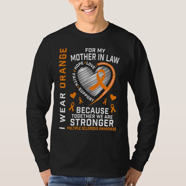 Orange Ribbon Svärmor Många Sclerosis T Shirt (Framsida)