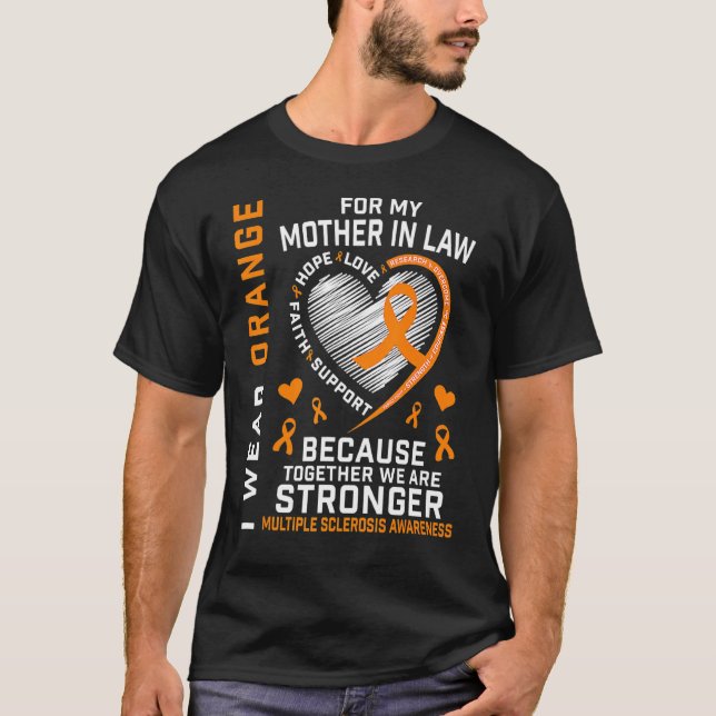Orange Ribbon Svärmor Många Sclerosis T Shirt (Framsida)