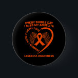 Orange Ribbon Vingar Leukemia - medvetenhet om min Knapp<br><div class="desc">Orange Ribbon Vingar Leukemi medvetenhet om Abuelitas minne</div>