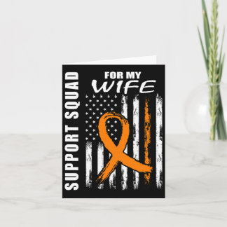 Orange Ribbon Wife Leukemia Awareness USA flagga C Kort