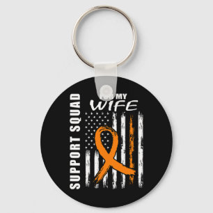Orange Ribbon Wife Leukemia Awareness USA flagga C Nyckelring