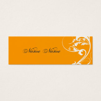 Orange Rik Baroque Vibrant Fet Blommigt Swirls Litet Visitkort