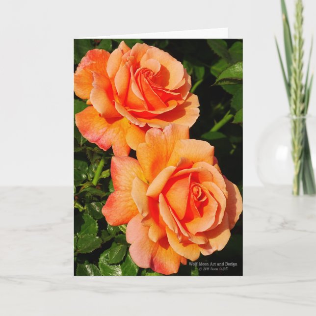Orange Ro-Blommar Kort (Framsida)
