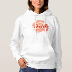 Orange ro blommigt-utskrift t shirt