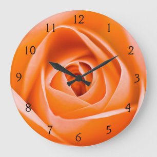 Orange Ro blomstrande akrylväggur Stor Klocka