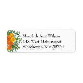 Orange Ro Bröllop Elegant BeSnygg Returadress Etikett