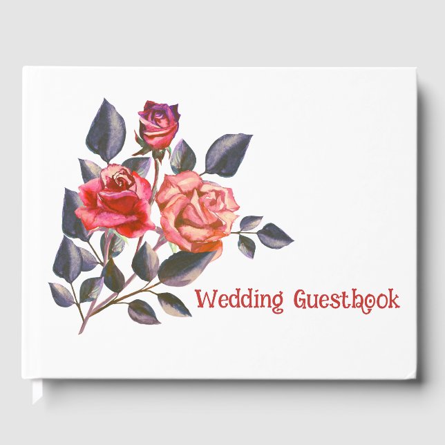 Orange Ro Bröllop Guestbook Gästböcker (Framsida)