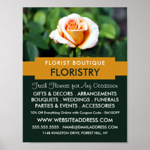 Orange Ro, Florist, Floristry Advertising Poster
