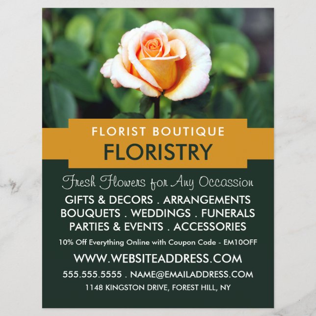 Orange Ro, Florist, Floristry Advertising Reklamblad (Framsidan)