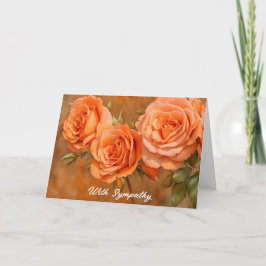 Orange Ro Flowers Art Sympathy Card Kort