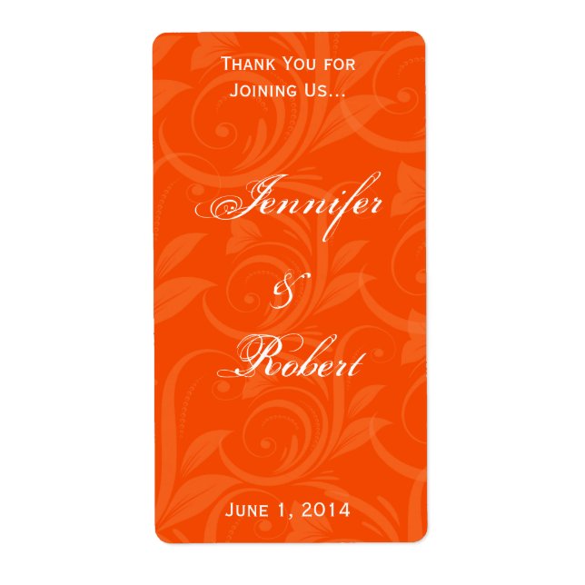 Orange Ro Graphic Vin etikett Fraktsedel (Framsidan)