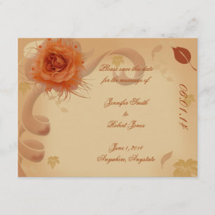 Orange Ro i Fall Save Date Card Spara Datumet