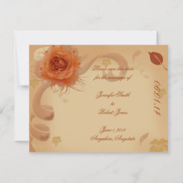 Orange Ro i Fall Save Date Card Spara Datumet