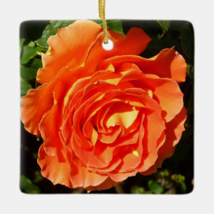 ORANGE RO I SÖT BLOMMIGT JULGRANSPRYDNAD KERAMIK