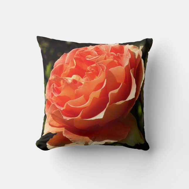 Orange Ro II Vackra Blommigten Kudde (Framsida)