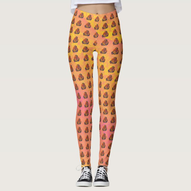 Orange Ro Kvinnors lag Leggings (Framsida)