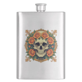 Orange Ro och kranium Fickplunta