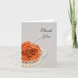 Orange Ro och Vita pärlor Tack