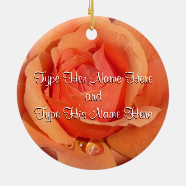 Orange Ro Ornament Personlig Ro Dekoration (Baksidan)