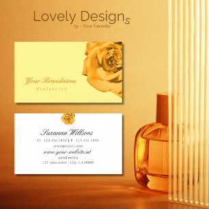 Orange Ro på vit persikovit (Plain Peach White Sim Visitkort