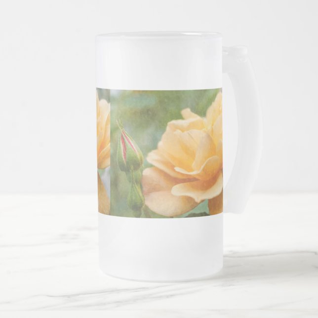 Orange Ro painterly Frosted Glass Beer Mugg (Framsida höger)