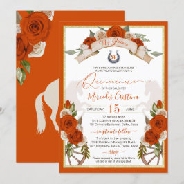 Orange Ro Quinceanera Western Charro Inbjudningar
