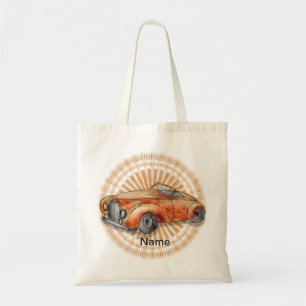 Orange Roadster Car handled shoppingbag Tygkasse