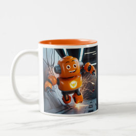 Orange Robot Buddy Mugg - Futuristiska Drinkware f