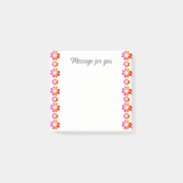 Orange Röd blomma Post-it Block