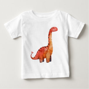 Orange Röd Dinosaurie – Söt Tecknad Dino Tröja