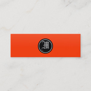 Orange röd gotisk Monogram Mini Visitkort
