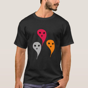 Orange röd gult grått halloween spökmönster w t shirt