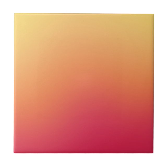 Orange Röd Ombre-övertoningsoskärpa Abstrakt desig Kakelplatta (Framsidan)