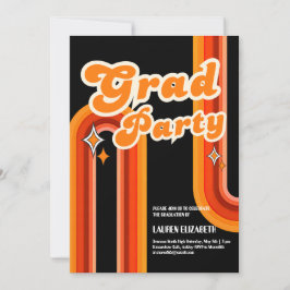 Orange &Röd Regnbåge Typografi Sommar Sol Grad Inbjudningar