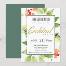 ORANGE RÖD ROS AKVARELL BLOMSTER COCKTAIL FEST