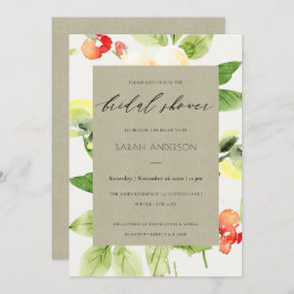 ORANGE RÖD ROS VATTENFÄRGBLOMMIGT MÖHIPPA INBJUDNINGAR