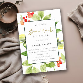 ORANGE RÖD ROS VATTENFÄRGBLOMMIGT MÖHIPPA INBJUDNINGAR