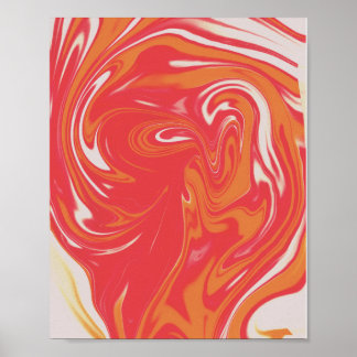 Orange & Röd Vätskeglas Poster