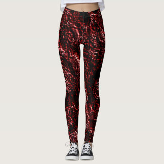 Orange röda Goth ro Leggings