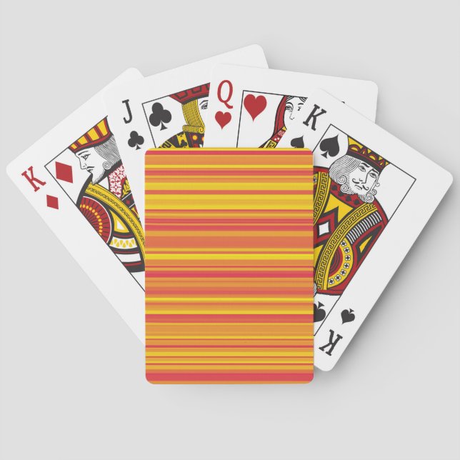 Orange Röda Gula Ränder Casinokort (Baksidan)