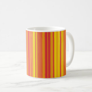 Orange Röda Gula Ränder Kaffemugg